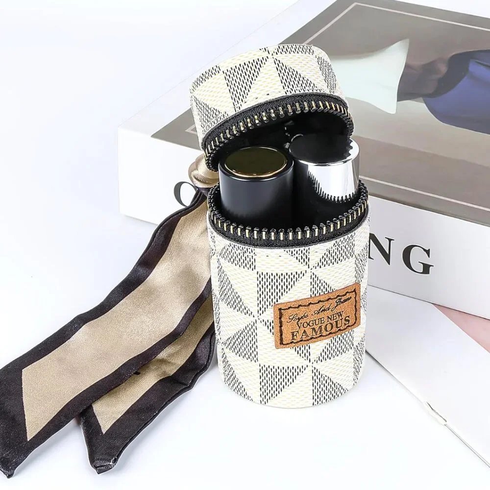 Lipstick Case, Mini Leather Lip Gloss Lipstick Organizer, Travel Lipstick Bag wi